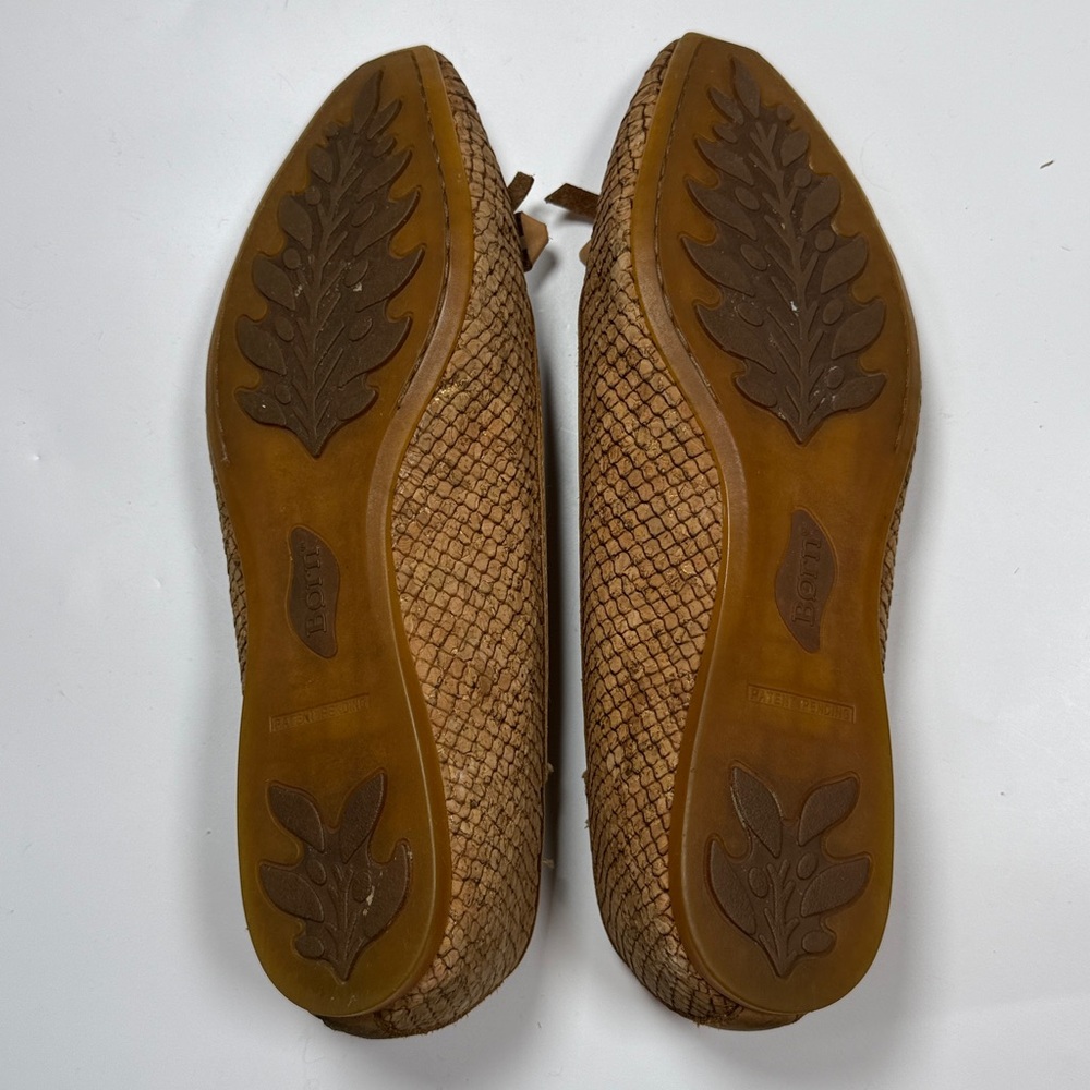 BORN Carri Brown Cork Snake Print Bow Ballet Slip-on Flats S-504 Sz 7.5 - Picture 7 of 9